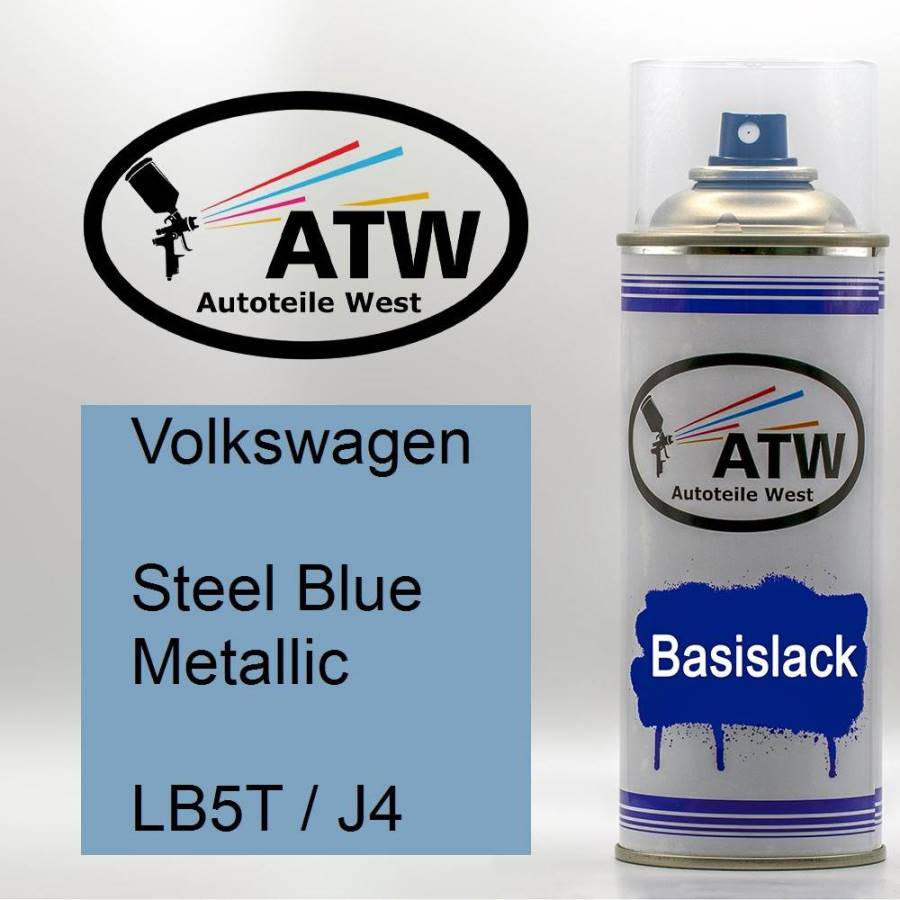 Volkswagen, Steel Blue Metallic, LB5T / J4: 400ml Sprühdose, von ATW Autoteile West.